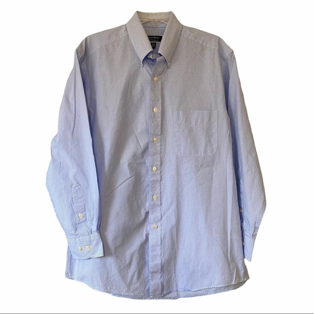 Club Room Gingham Long Sleeve Button Down Shirt
